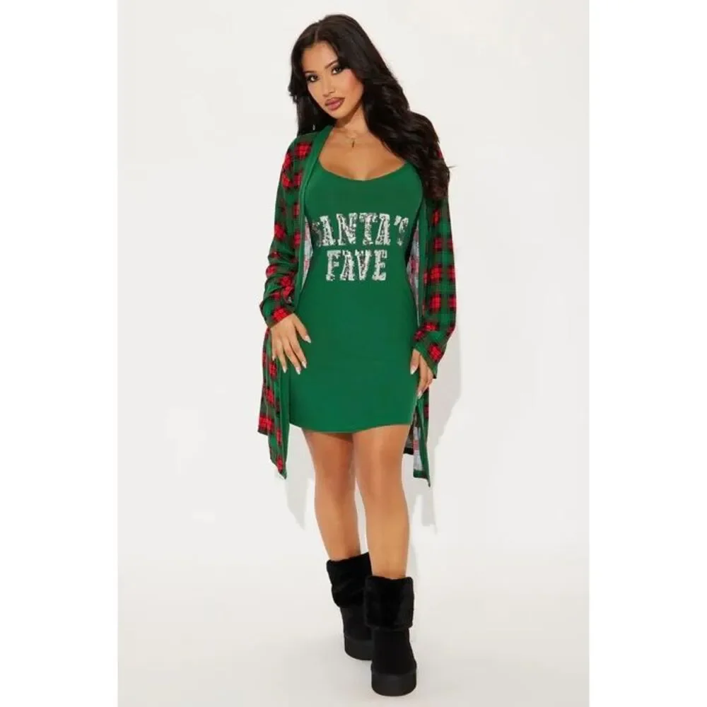 PJ Robe Set - Green/red - Picture 4 of 8